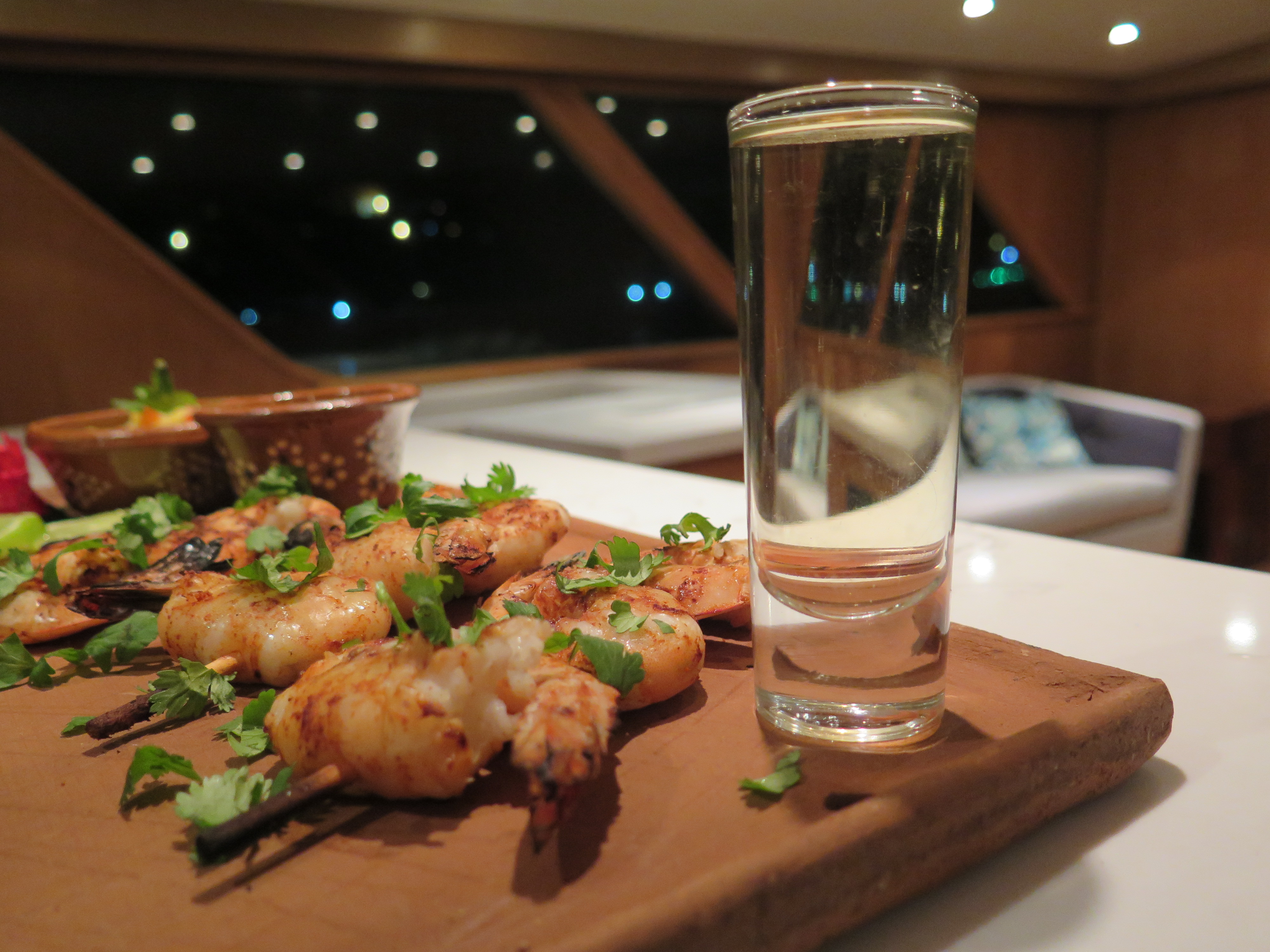 food on abord mega yacht for grous cozumel