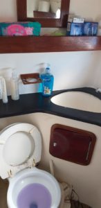 bathroom at catamaran rentals cozumel